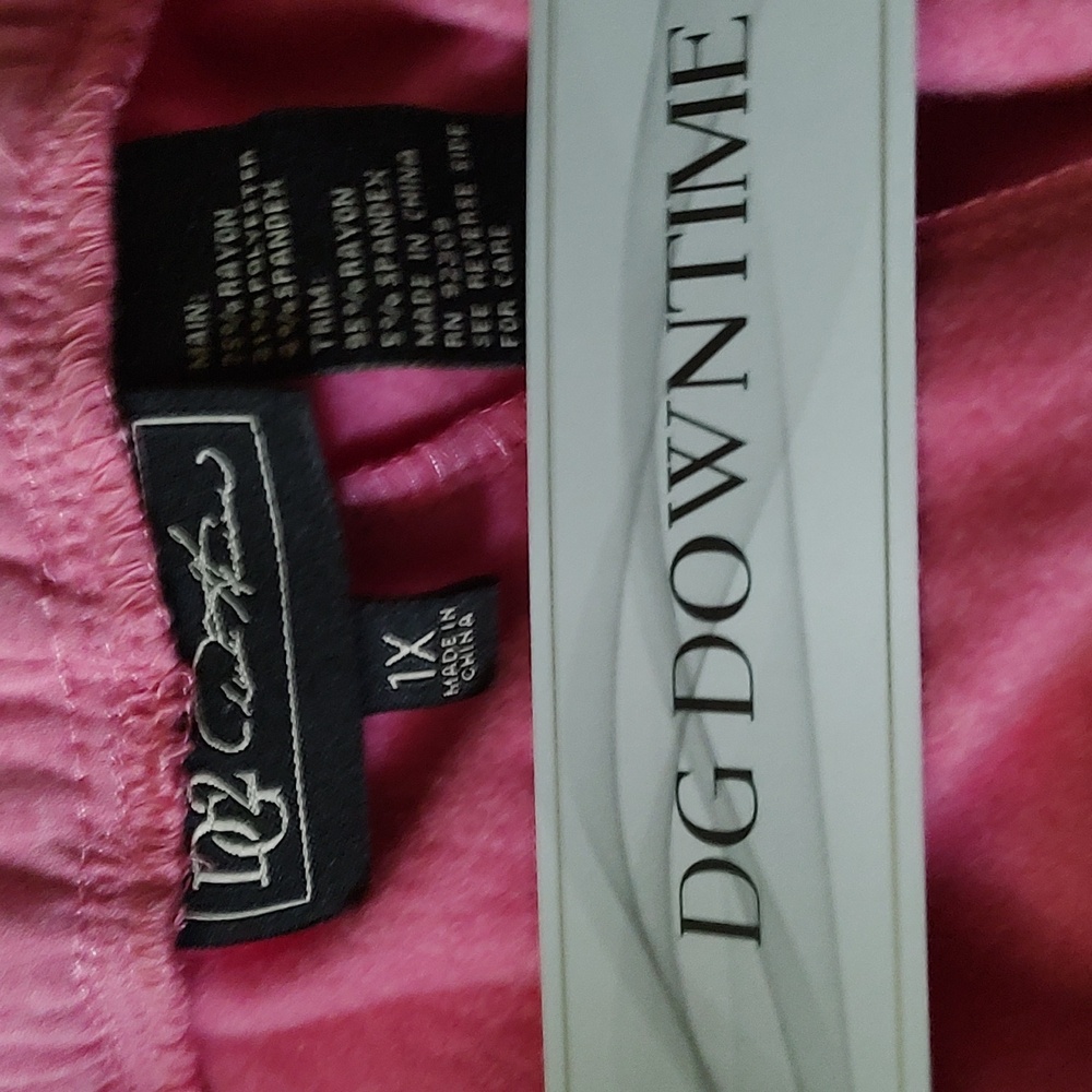 NWT DG2 BY DIANE GILMAN Downtime Floral Embroidered Striped Track Pants Joggers - Picture 5 of 8